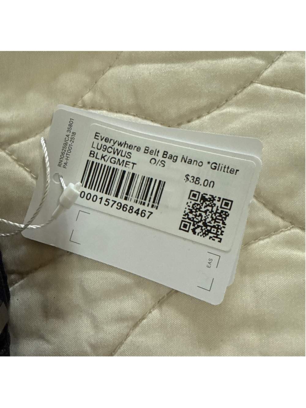 LLululemon Black Glitter Everywhere Belt Bag Nano One Size - Picture 2 of 3